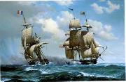 unknow artist Seascape, boats, ships and warships. 60 France oil painting artist